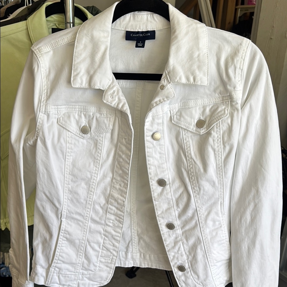 Charter Club White Denim Jacket